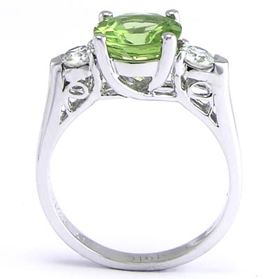 14k Gold Peridot Diamond Ring R649