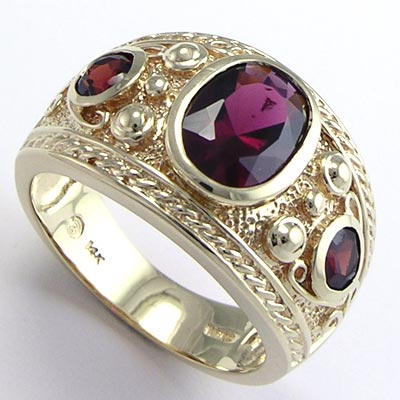 Genuine garnet sales mens ring