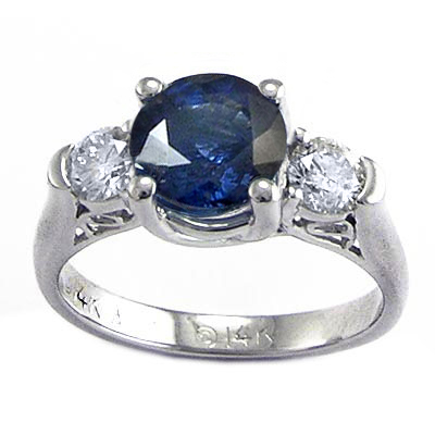 14k Gold Sapphire Diamond Ring R641 14k Gold Sapphire Diamond Ring R641