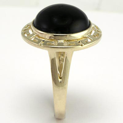 14k Gold Greek Onyx Ring 5 to 9.5 R621 14k Gold Greek Onyx Ring 5 to 9.5 R621
