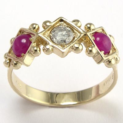 14k Gold Diamond Ruby Ring R623 14k Gold Diamond Ruby Ring R623