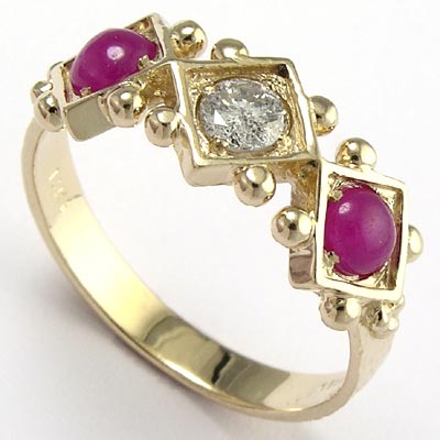 14k Gold Diamond Ruby Ring R623 14k Gold Diamond Ruby Ring R623