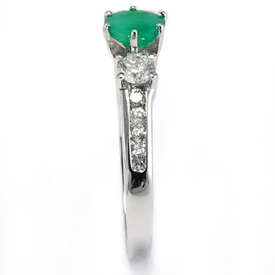 14k Gold Emerald Diamond Engagement Ring R626