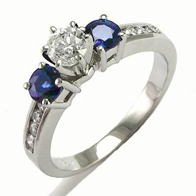 Ceylon Sapphire Diamond Ring in 14k Gold R605 Ceylon Sapphire Diamond Ring in 14k Gold R605