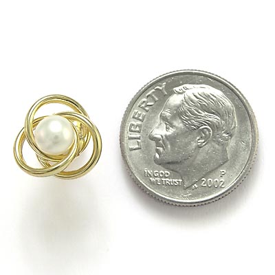 14k Gold Pearl Knot Studs E518