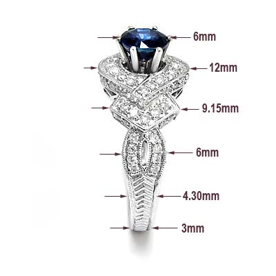 18k Gold Sapphire and Diamond Ring R601