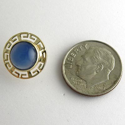 14k Gold Blue Onyx Earrings E513