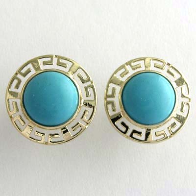 14k Gold Turquoise Earrings E507 14k Gold Turquoise Earrings E507