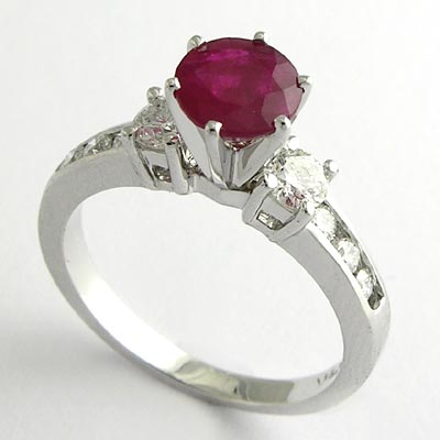 14k Gold Ruby and Diamond Ring R579