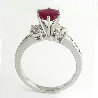 14k Gold Ruby and Diamond Ring R579