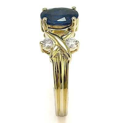 Sapphire Diamond Ring with "X" Design 14k R588