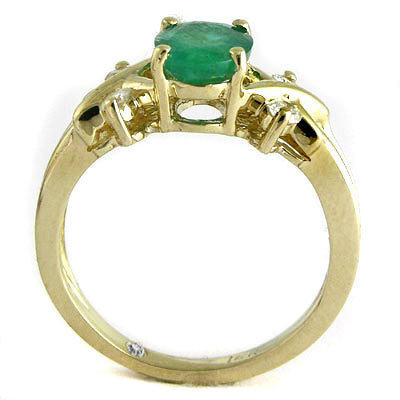 14k Gold Emerald Diamond Ring R590