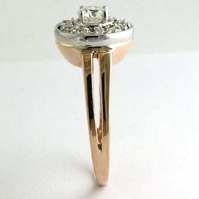 14k Rose Gold Diamond Ring Russian Jewelry R576