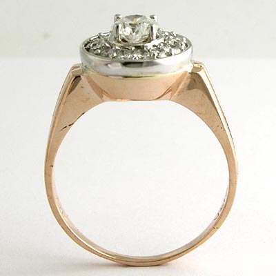 14k Rose Gold Diamond Ring Russian Jewelry R576