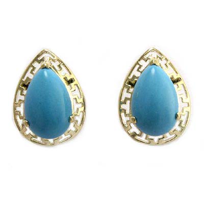 14k Gold Turquoise Earrings E502 14k Gold Turquoise Earrings E502