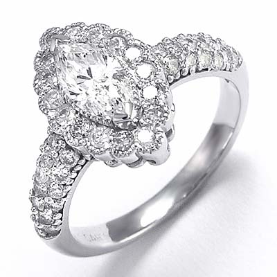 14k White Gold Diamond Ring R562