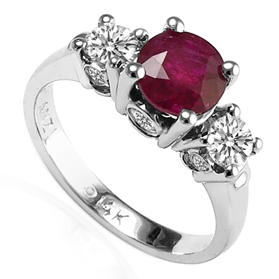 Burma Ruby Genuine Diamond Ring 14k Gold #R554