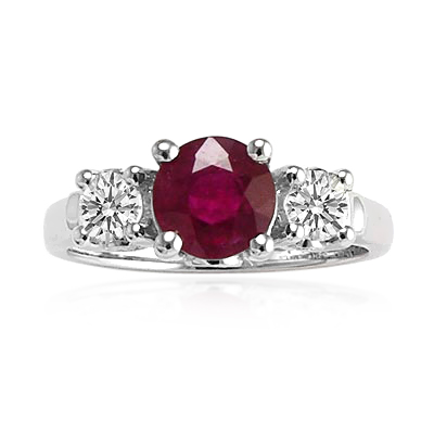 Burma Ruby Genuine Diamond Ring 14k Gold #R554