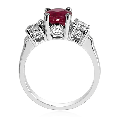 Burma Ruby Genuine Diamond Ring 14k Gold #R554