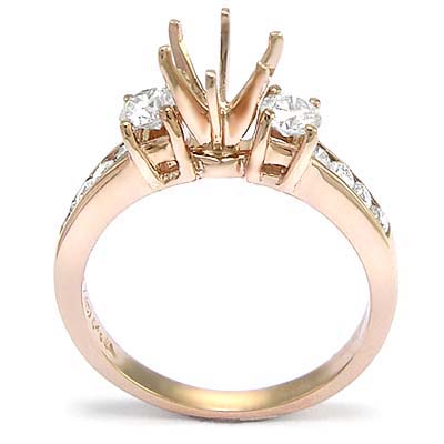 Diamond Engagement Ring Setting 14k rose gold R1006
