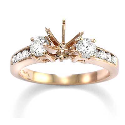 Diamond Engagement Ring Setting 14k rose gold R1006