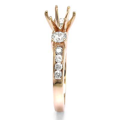 Diamond Engagement Ring Setting 14k rose gold R1006