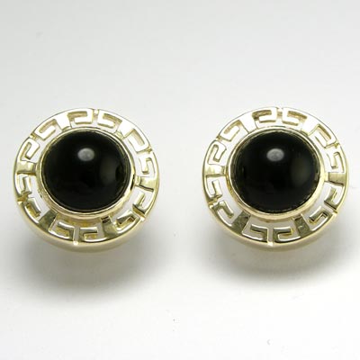 14k Gold Black Onyx Earrings E490