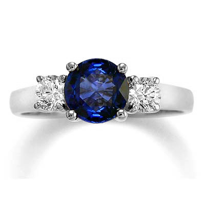 Ceylon Sapphire Diamond Ring in 14k Gold R552
