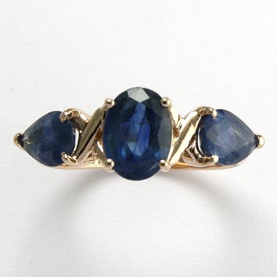 14k Rose Gold 3-Stone Sapphire Ring R544