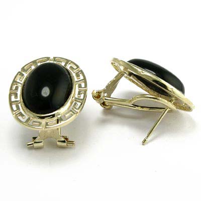 14k Gold Black Onyx Earrings E488 14k Gold Black Onyx Earrings E488