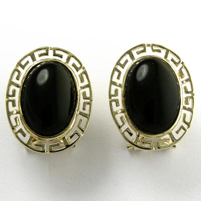 14k Gold Black Onyx Earrings E488 14k Gold Black Onyx Earrings E488
