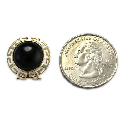 14k Gold Black Onyx Earrings E489