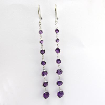 14k Amethyst Dangling Earrings E486 14k Amethyst Dangling Earrings E486