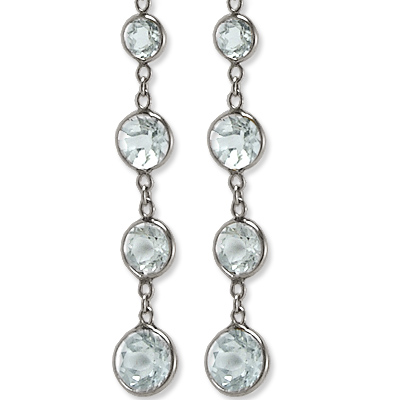 14k Aquamarine Dangling Earrings E499