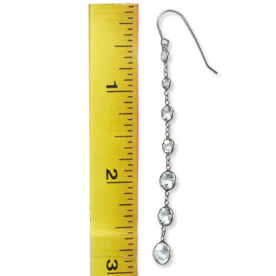 14k Aquamarine Dangling Earrings E499