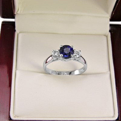 14k Gold Sapphire Diamond Ring R549