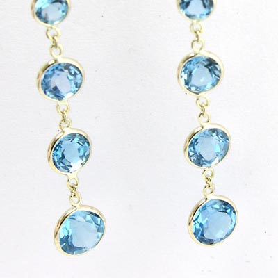 14k Topaz Dangling Earrings E487