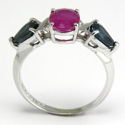 Ruby and Sapphire Mother's Ring 14k gold R527 Ruby and Sapphire Mother's Ring 14k gold R527