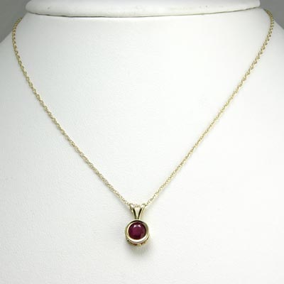 14k Gold Genuine Ruby Pendant P279