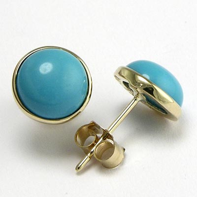 14k Gold Turquoise Stud Earrings E474 14k Gold Turquoise Stud Earrings E474