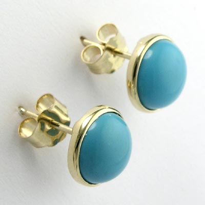 14k Gold Turquoise Stud Earrings E474 14k Gold Turquoise Stud Earrings E474