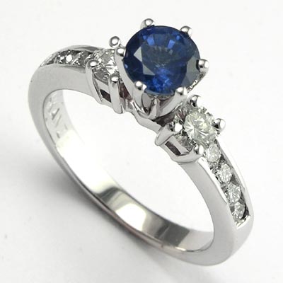 Ceylon Sapphire and Diamond Ring 14k R526