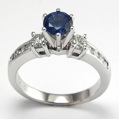 Ceylon Sapphire and Diamond Ring 14k R526