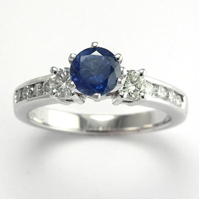 Ceylon Sapphire and Diamond Ring 14k R526