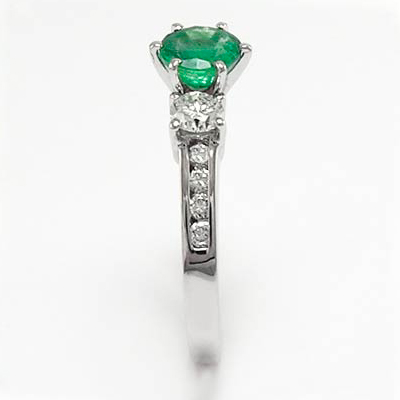14k Gold Emerald Diamond Ring R519