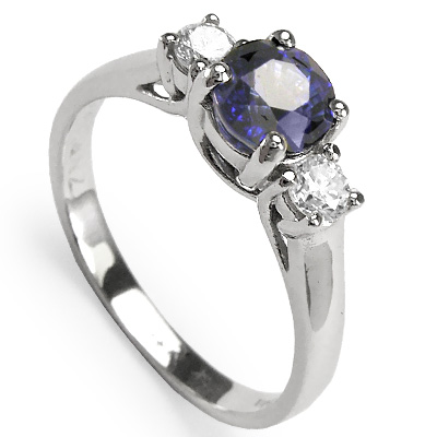 14k Gold Sapphire Diamond Ring R515