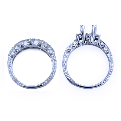 18k Gold Diamond Engagement Ring set R1163