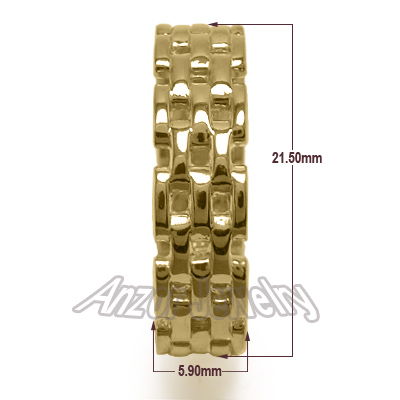 14k Gold Panther Link Band Ring by Anzor R487