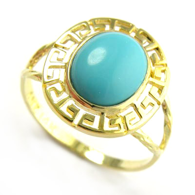 14k Gold Turquoise Ring R455