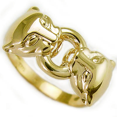 Men's 14k Gold Cat Head Ring R457